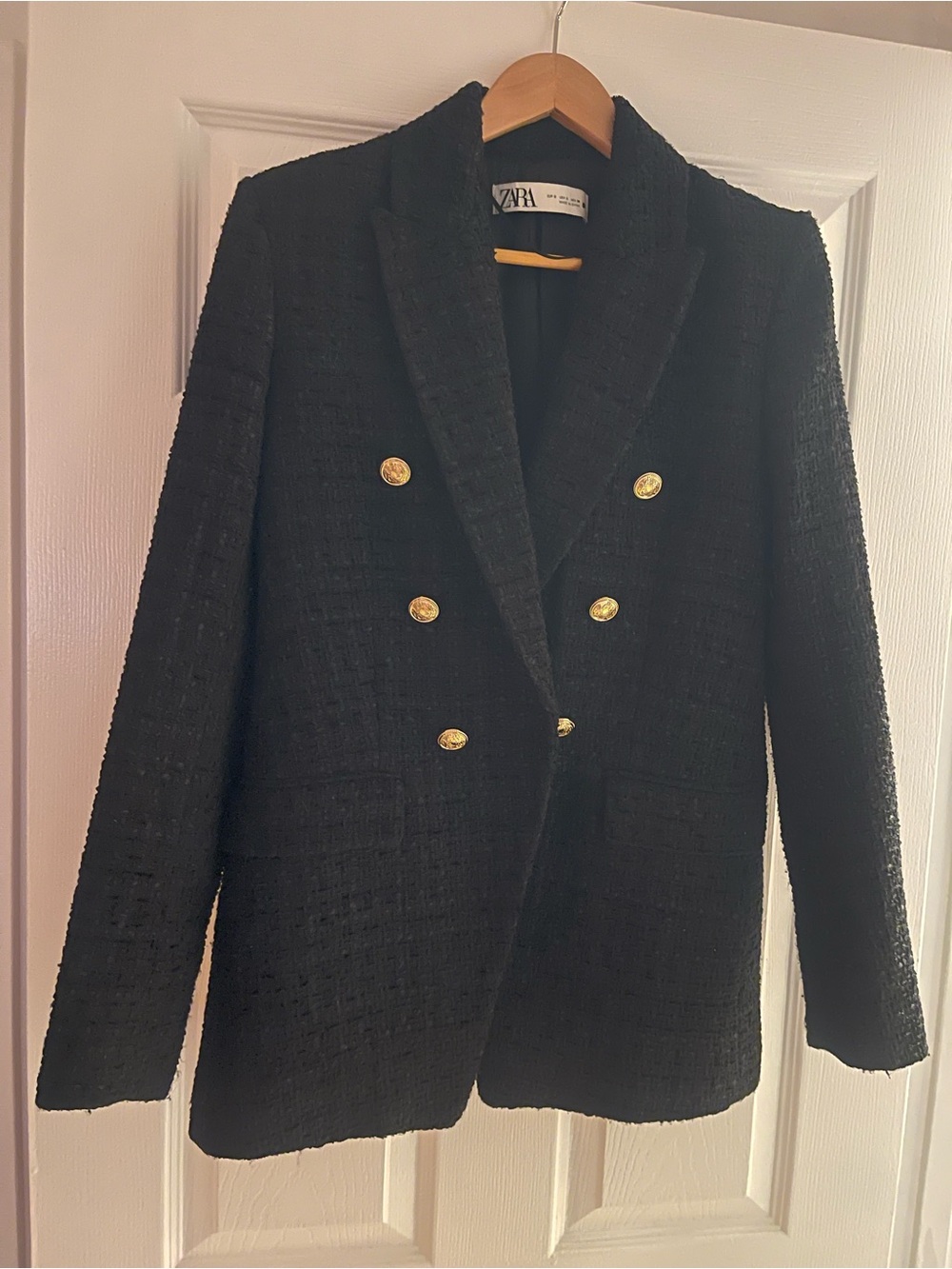 Zara black tweed blazer